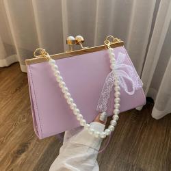 High Quality Women's Summer Messenger Bag New Fashionable Square Design with PU & Polyester Lining Dual Handle Decoration Chains