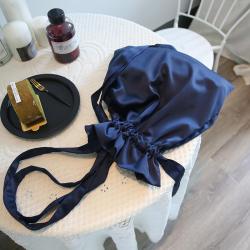 2024 Drawstring shoulder bag smooth satin handbag versatile style bucket  dust bag for bag custom logo