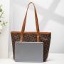 Gelory Luxury Design Triangle Printed Tote Bag Custom Woven Embossed Large Capacity Zipper Tote Handbag