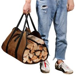 ZR582 Outdoor Picnic Bag Portable Firewood Storage Logging Bag Canvas Cloth Folding Travel Camping Firewood Tool Tote Bag Party