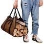 ZR582 Outdoor Picnic Bag Portable Firewood Storage Logging Bag Canvas Cloth Folding Travel Camping Firewood Tool Tote Bag Party