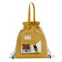 2024 New Drawstring Student School Backpack Shopping Bag Canvas Shoulder Bag