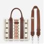 Custom Wholesale Bohemian Geometric Square Handbag Women's Classic Vintage small Long Shoulder Strap Crossbody  Canvas Bag