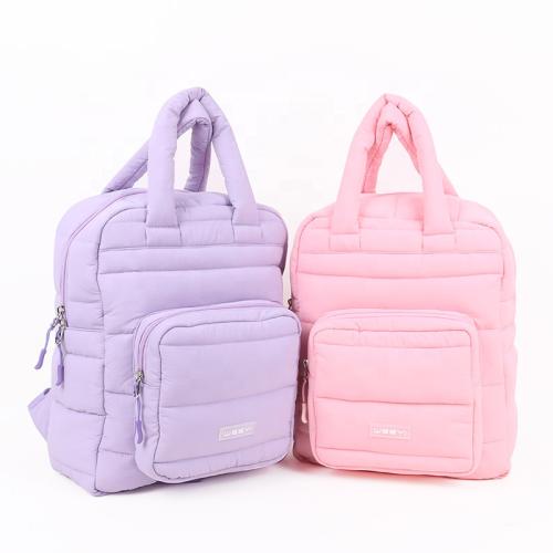 CHANGRONG Custom fashion Quilted Nylon Lightweight Puffer backpack bag for Women