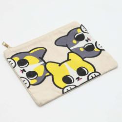 16 Oz Cotton Canvas Zipper Cosmetic Brush Packaging Bag Travel Girls Makeup Pencil Case Cosmetic Pouch With Custom Logo