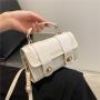New Pu Fashion Women Bag Leisure High Texture Women's Handbag Solid Color Buckle Fashion Splicing Single Shoulder Messenger Bag