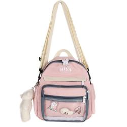Trendy cute kids girls fashion clear pvc window display school bags ita backpack ita crossbody bags