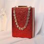 2024 new evening bag rhinestone chain handbag womens crossbody small square bag female small celebrity banquet Party Clutch Bag
