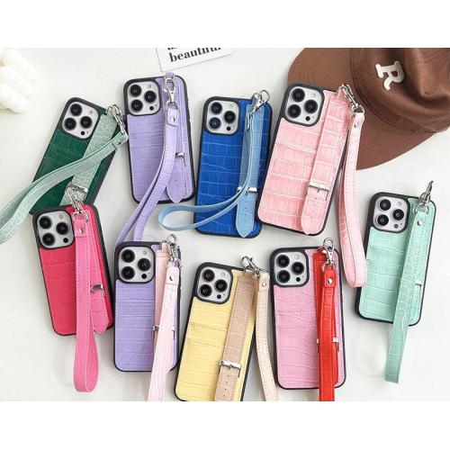 Custom Name Design Logo Back Cover Genuine Leather Mobile Cell Phone Cases For Iphone 14 15 Pro Max Plus Phone Case Bulk
