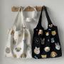High quality custom the bag logo reusable printed organic cotton canvas grocery tote bag