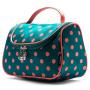 Gelory Cute Travel Makeup Bag Cute Polka Dots Handle Toiletry Bag for Girls Cosmetic Organizer