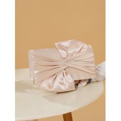 Satin evening bag bow clutch party bags wedding bridal bag wholesale
