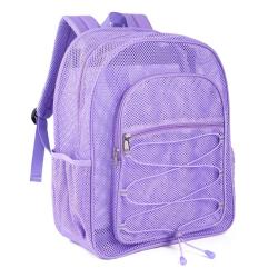 GELORY Customized Outdoor Sports Travel Mesh Backpack Schoolbags College Students See Through Mesh Backpack