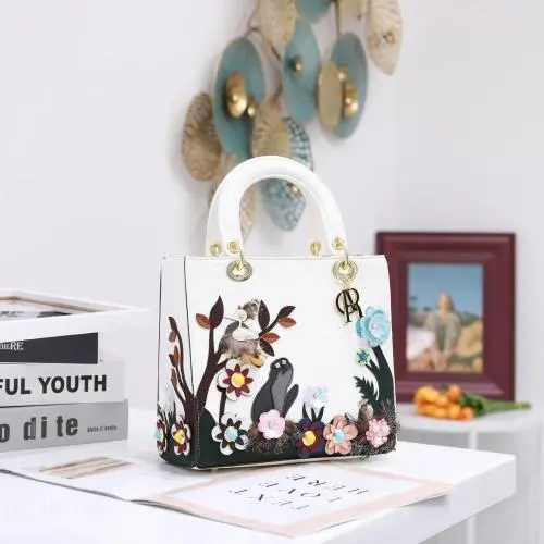 high handmade ladies bag designer female bag good quality factory direct sales flowers handbag for women luxury trends bag 25 cm