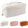 Gelory Custom Logo Large Capacity Travel Cosmetic Bag PU Leather Makeup Bag New Portable Waterproof Zipper Storage Makeup Bag