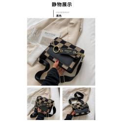 Fashion Classic Women's Checkerboard Mini Fabric Flap Shoulder Bags Luxury Brand Design Ladies Shoulder Bags