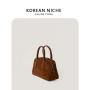 New fashion trend Dinner bag  Faux suede hand bags  pure color simple large capacity luxury handbags for women