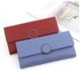 Latest Arrival Long Student Coin Purse Wallets Clutch Three-fold Buckle Circle Metal Multi-function Card Holder Wallet For Women