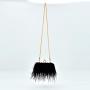 Hot sell Women luxury ostrich feather Fur Clutch Bag Evening Square PU Chain Purse Party Ladies Elegant Banquet bag