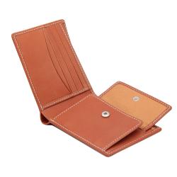 Full grain leather men wallet bifold vegetable tanned leather wallet