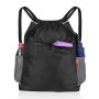 Gelory Factory Wholesale Drawstring Backpack With Waterproof Wet Stuff Compartment Water Bottle Pockets