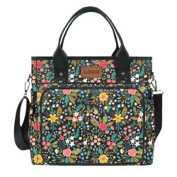 New Arrivals Lunch Bags for Women Leakproof Insulated Floral Lunch Box with Adjustable Shoulder Strap Reusable Zipper Cooler Tot