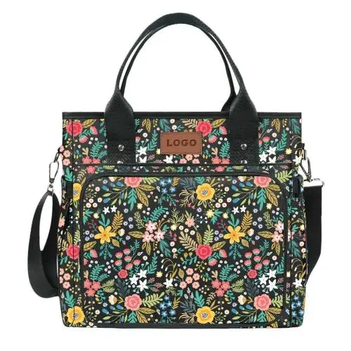 New Arrivals Lunch Bags for Women Leakproof Insulated Floral Lunch Box with Adjustable Shoulder Strap Reusable Zipper Cooler Tot