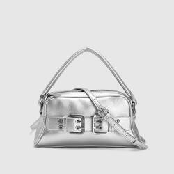 Guangzhou Manufacturer Custom Logo 2024 Latest Crossbody Bag Trending Metal Color Mini Handbags For Luxury Women