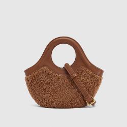 2024 Warehouse Designer Handbags Small Tote Bag Soft Plush Winter Bag Lamb Wool Splicing PU Leather Crossbody Bag
