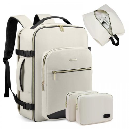 LOVEVOOK 40L TSA Flight Approved 17 inch Laptop Bags Luggage Waterproof Men Women Travel Carry on Backpacks with 3 Packing Cubes