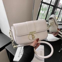 Retro simple bag ladies 2024 Korean version of the new handbag small square bag popular stone pattern shoulder crossbody bag