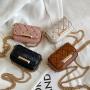Yiwu Be Lucky Handbag 2023 New Mini Woven Small Square Open Bag  Tote Chain Messenger Bag Women