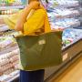 ZX056 Recycled Solid Color Foldable Shopping Bag Waterproof Grocery Washable Tote Bag Storage Picnic Camping Bag For Women