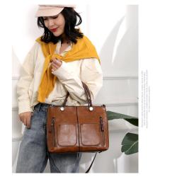 ZR760 Woman Bag Handbag Retro PU Fashion Female Portable Big High Quality Shoulder Underarm Bag Girl Versatile Tote Bag Shopping