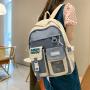 Ins Leisure Girls Backpack Japanese Multi-Layer Backpack Color Contrast Junior High School Student Schoolbag