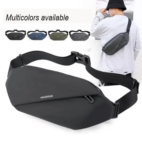 New Men's Waist Pack Outdoor Running Mobile Bag Multi functional Large Capacity Chest Bag Casual One Shoulder Crossbody Bag