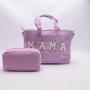 Keymay RTS Stock Personalized Party Gift Large Corduroy Makeup Pouch Chenille Letter Bag Travel Storage Bag Travel Cosmetic Bag