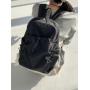 Fashion Backpack bag for women Drawstring Ruched Casual College girls School bags Nylon backpacks Custom logo