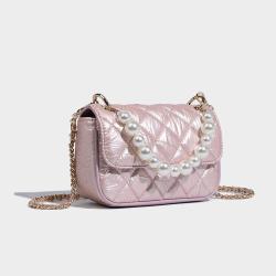 Wholesale custom 2024 luxury new pearl chain Puffer Bag rhombus Quilted Crossbody Body Bag Purse Sling Purse for women