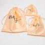 Custom Rose Gold Satin Dust Silk Bag For Handbag Hair Lingerie Packaging Gift Jewelry Drawstring Satin Pouch