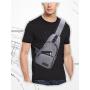 HR114 Hot Sale Simple Men's Oxford Backpack USB Charge Vertical Square Shape Travel Chest Bag Fashion Shoulder Messenger Bag
