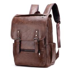 ZWY234 Men Simple Waterproof PU Shoulder Bag Wholesale Waterproof Laptop Backpack Daily Business Work Travel Student Schoolbag