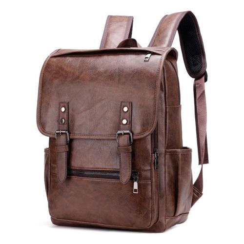 ZWY234 Men Simple Waterproof PU Shoulder Bag Wholesale Waterproof Laptop Backpack Daily Business Work Travel Student Schoolbag