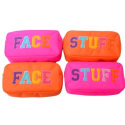 Keymay Custom Logo Personalized Makeup Pouch Waterproof Nylon Travel Accessories Embroidery Letter Cosmetic Makeup Bag