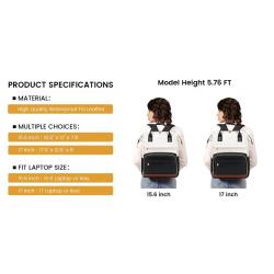 LOVEVOOK womens large capacity leather backpack laptop office bag for women waterproof custom student school travel backpack