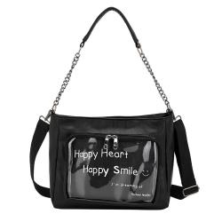 China manufacturer custom ita bag fashion girl clear PVC window ita handbag with insert show itabag