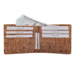 Eco Friendly Gift RFID Blocking Cork Wallet, Slim Bifold Vegan Credit Card Holder Coin Purse Wallet For Men