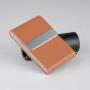 OEW099 Custom Logo Business Card Case Metal Credit Card Gift Box For Men Pu Leather Name Card Holder with Magnetic Shut