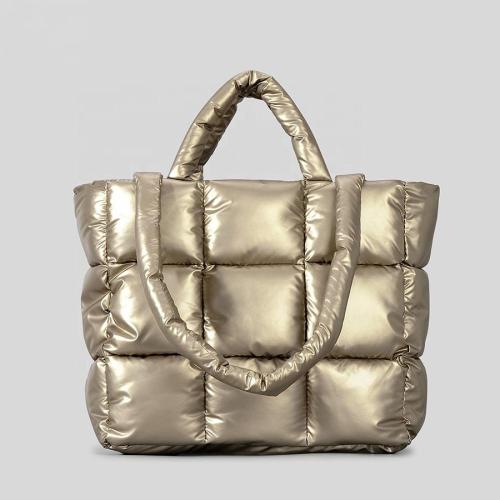Customize various types of quilted bags winter down handbags fluffy tote bags casual large capacity tote bags handbag for ladies