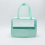 RTS Large Capacity Clear Makeup Bags With Chenille Letter Patches Waterproof Beach Transparent Toilet Cosmetic Bag with Handle